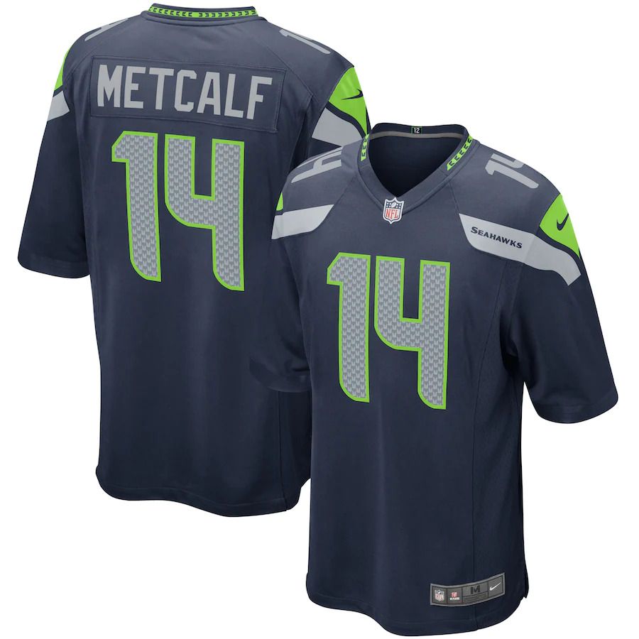 Men Seattle Seahawks #14 DK Metcalf Nike Navy Game Player NFL Jersey->seattle seahawks->NFL Jersey